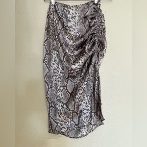 Free Press Silver Snake Print Skirt